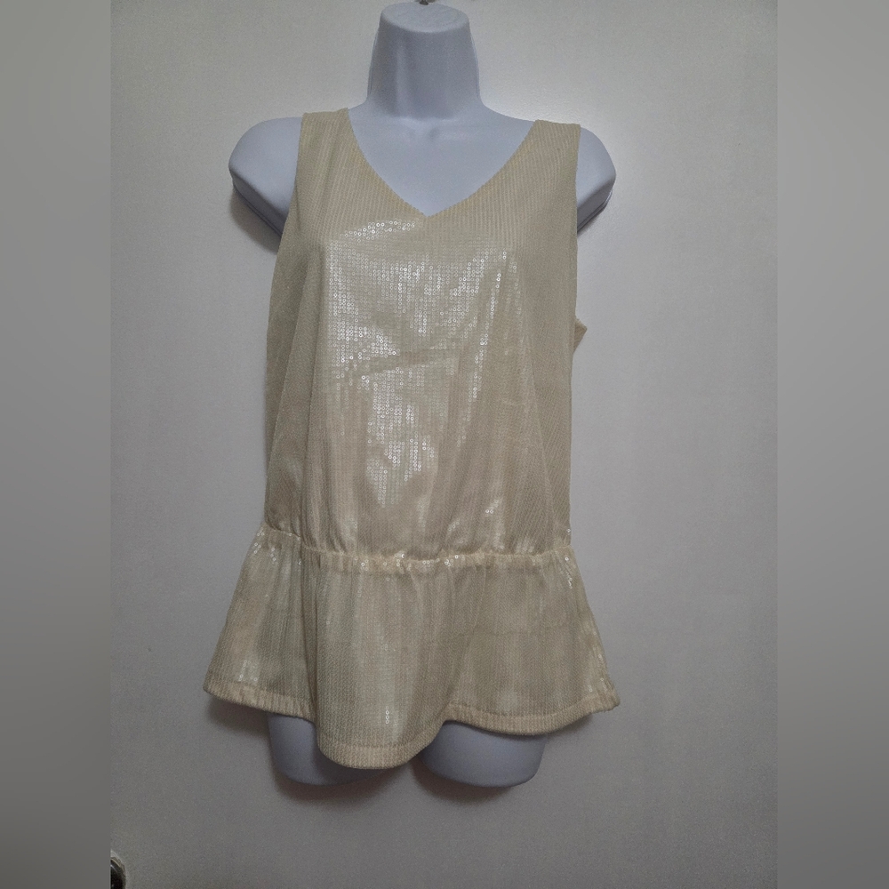 The Limited Shimmering Cream Tank Top Medium NWT
